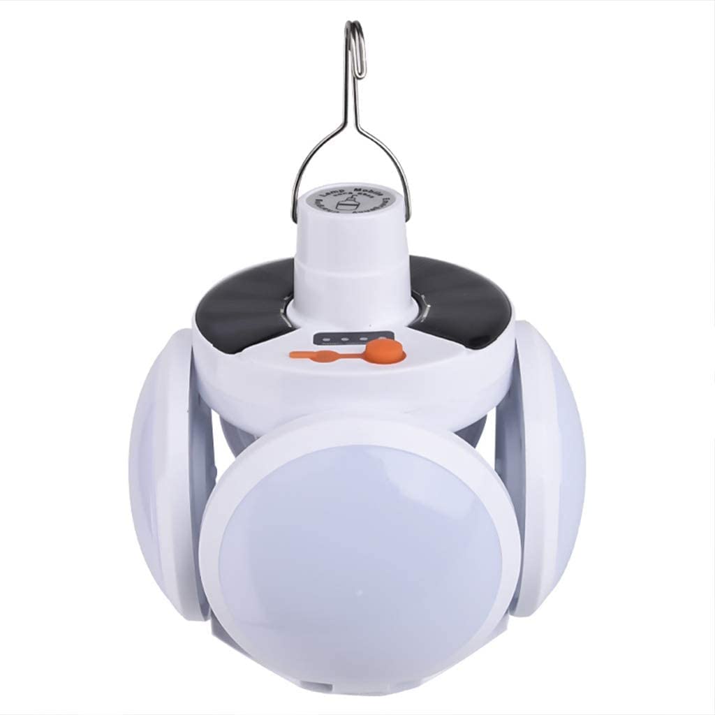 Solar Light Bulb Outdoor Waterproof 90° Fold Solar Emergency Rechargeable Bulb Garden Patio Portable Lamp for Hiking Fishing Outdoor Activities