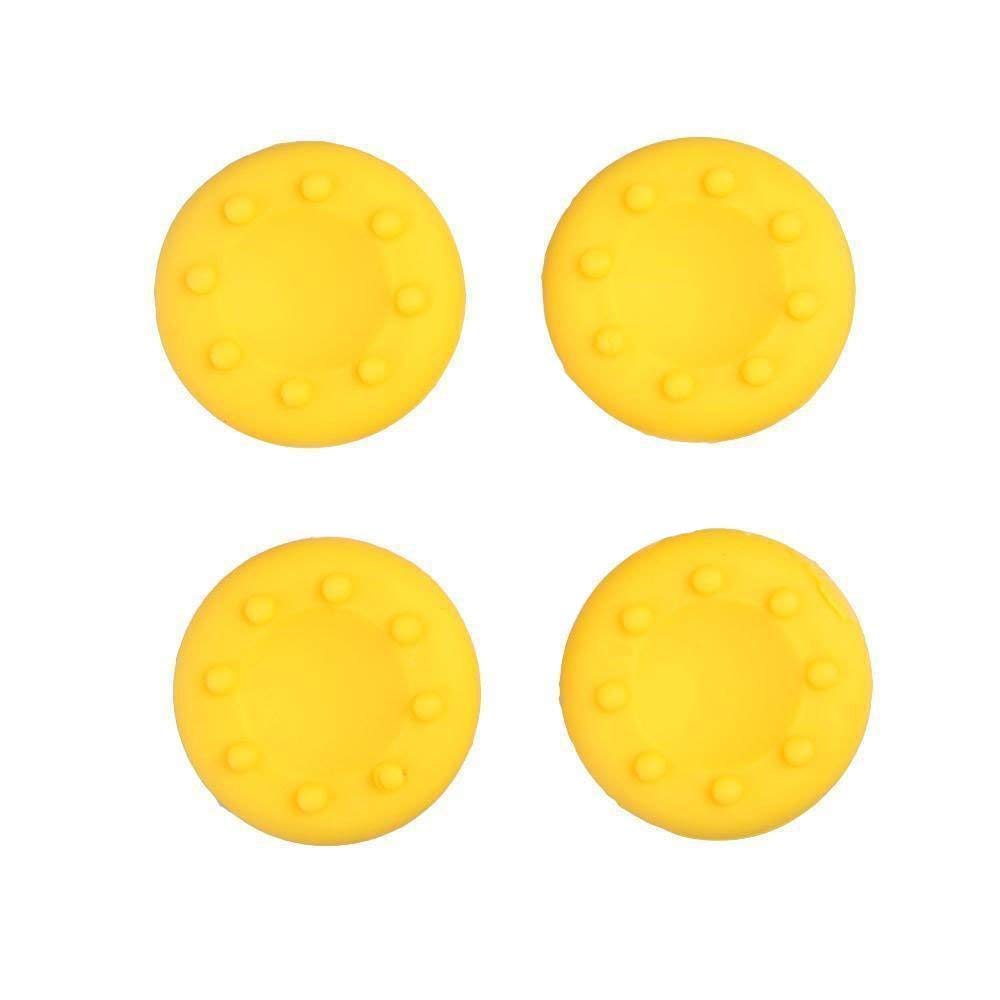 OCity 4 x Silicone Analog Joystick Thumbstcks Thumb Stick Grips Caps Cover for PS4 PS3 Xbox One Xbox 360 PS2 Controllers (Yellow)
