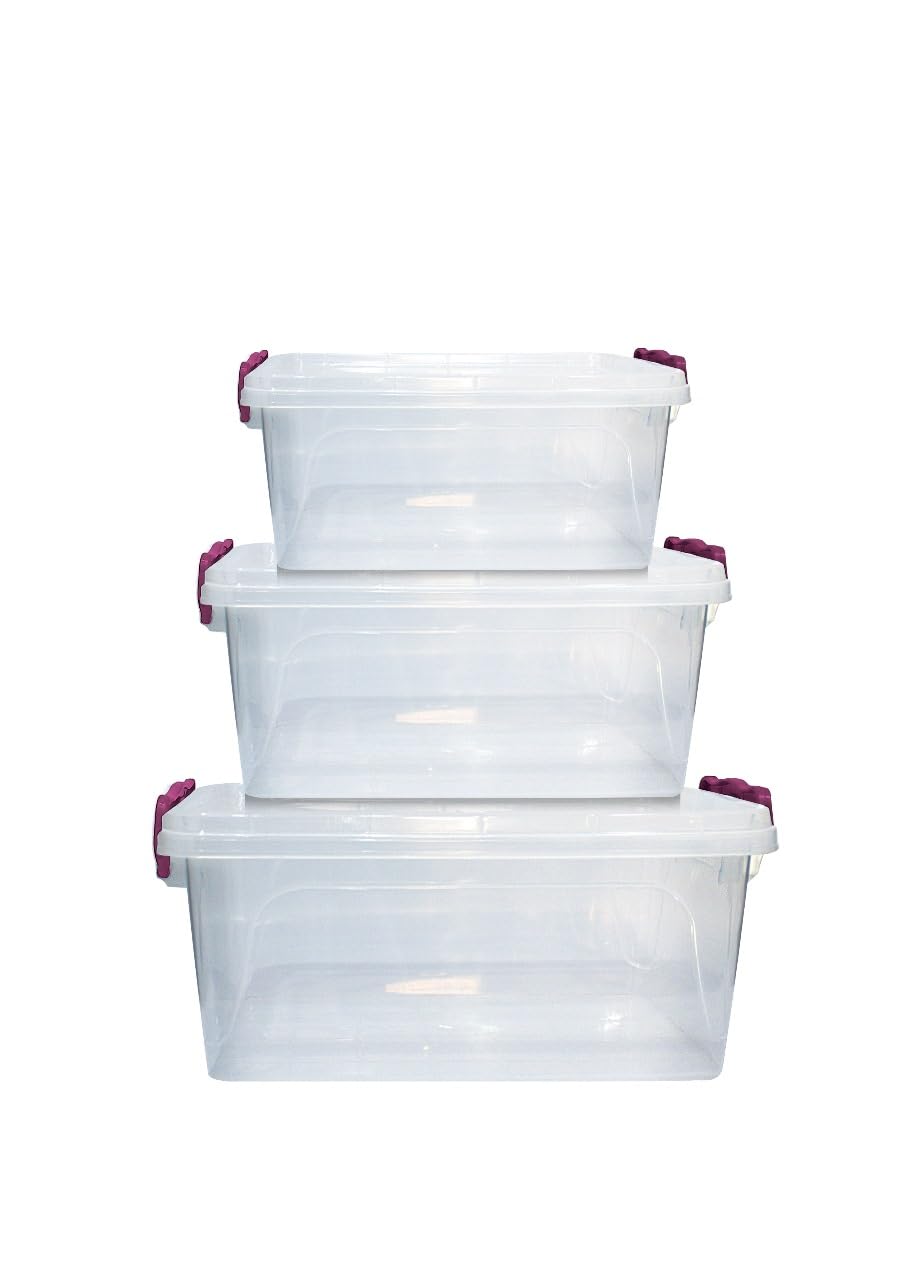 FRESH STORAGE BOX SET 3 PIECES 1.5L/3/L/5L CLEAR