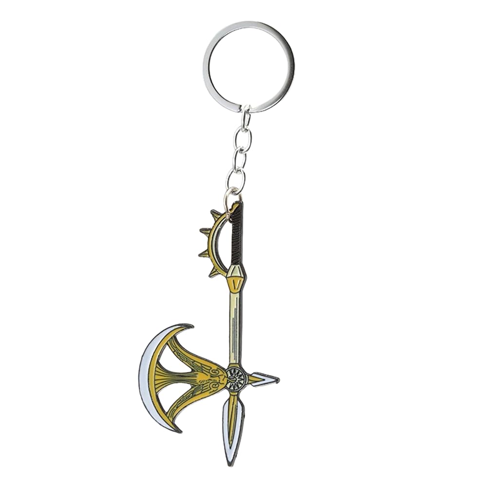 Keychain Axe Anime T h e S e v e n D e a d l y Sins Escanor Rhitta Men and Boys -8.5 Cm Zinc Alloy
