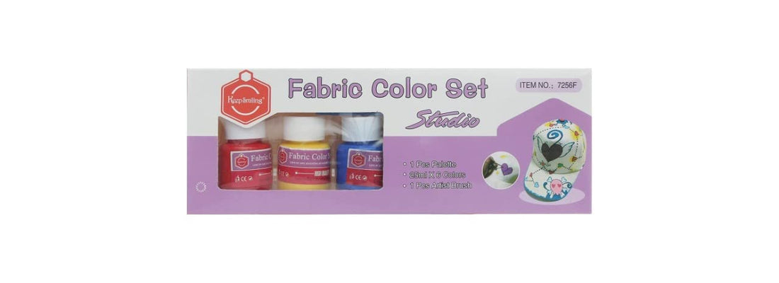 Keep Smiling 7256F Fabric Color With Palette & Artist Brush Set Of 6 Colors - Multi Color