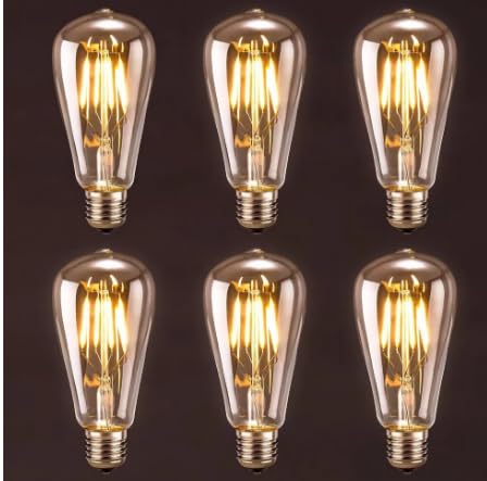 6-Pack Vintage Edison LED Filament Bulb ST64 E27 | 4W Warm White | 450lm | Amber Glass