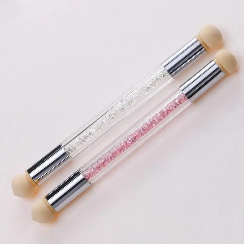 Multi-Use Nail Art Tool - Discover the Perfect Gradient Nail Finish Using the Versatile Sponge Brush with Four Additional Heads Designed for Optimal Color Layering and Detail Work (2 piece)