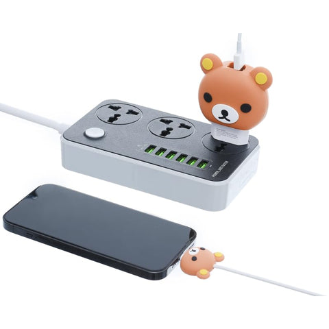 G-Power CP-01 Silicone Charger And Cable Protective Kit With Cute Animal And Powerful Protect Design Compatible All Chargers Set Of 2 Pieces - Multi Color