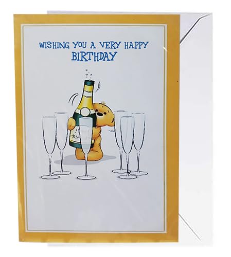 Greeting card with white envelope, design for birthday congratulations/thanks/apology/engagement/marriage. Size(13x21).(D)