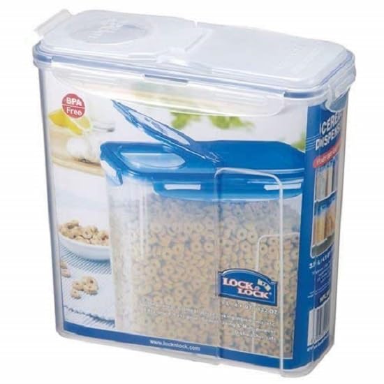 Lock & Cereal Dispenser, Clear/Blue, 3.9 Liter HPL951