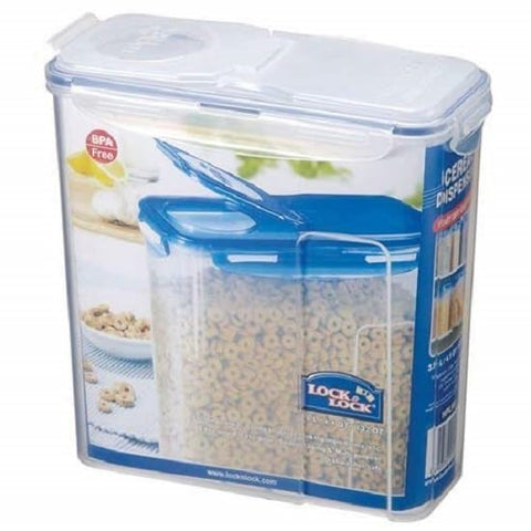 Lock & Cereal Dispenser, Clear/Blue, 3.9 Liter HPL951