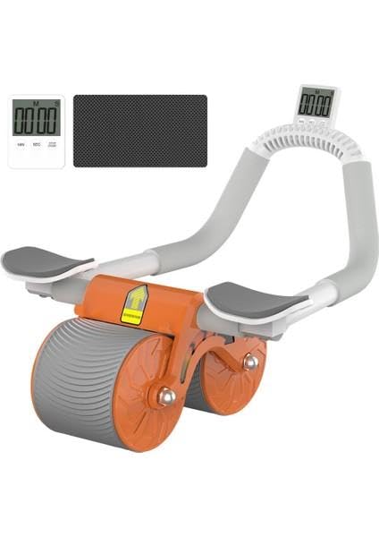 Ab Disc - Rotating Fitness Wheel with Auto-Rebound Technology, Dual Elbow Rests, and Built-in Clock for Timed Sessions, Helping Users Achieve Defined Abs through Consistent and Safe Core Exercises