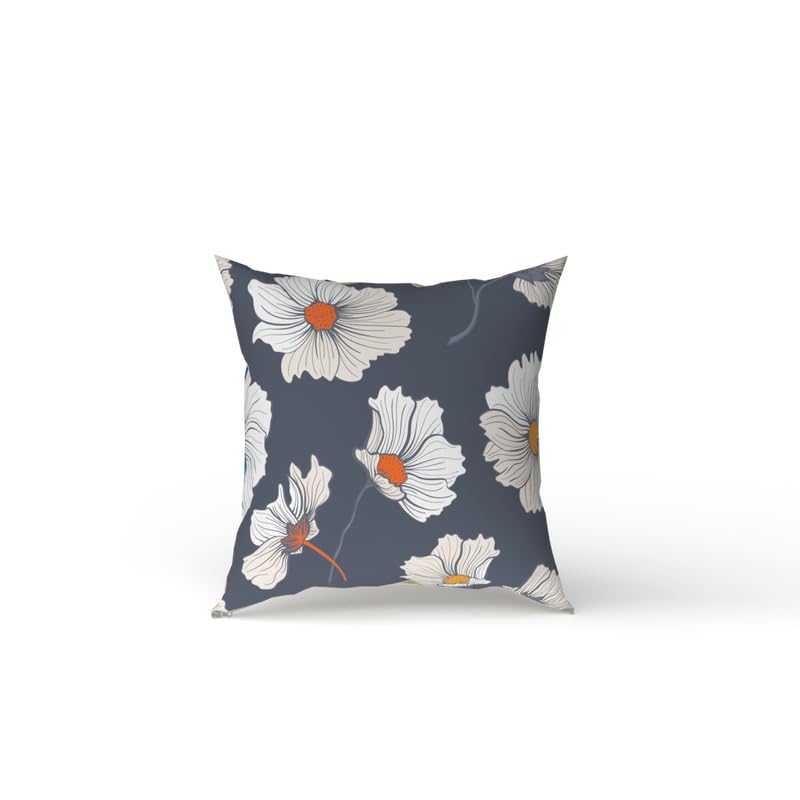 ART MOOD HOME Florish Cushion Cover Velvet Sky Blue * White 40W * 40L CM