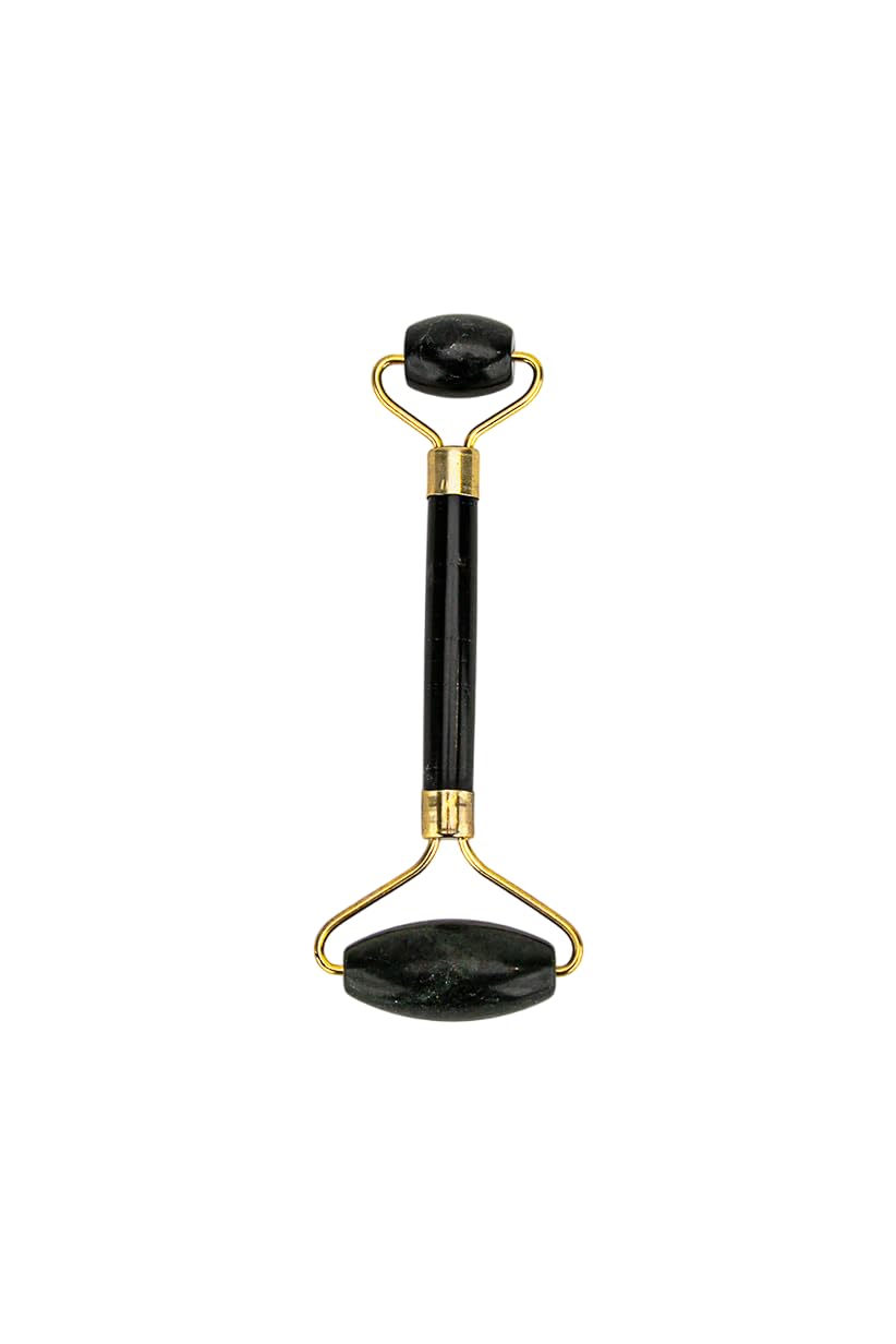 Jade Stone Roller Facial Massager, Black
