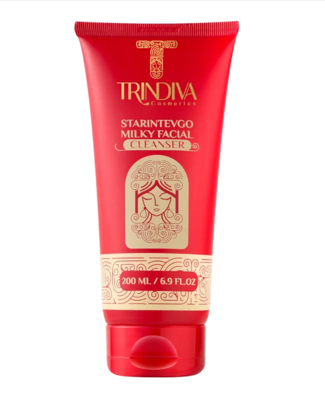 Trindiva Starintevgo Milky Facial Cleanser, 200 ML, with Niacinamide, Kojic Dipalmitate, Glycerin, Panthenol, Tranexamic Acid, Lactic Acid