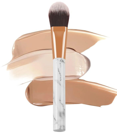 Makeup Brush Marbling Portable Long Lifespan Safe Soft Cosmetics Tools Aluminum Tube BB Cream Foundation Brush for Female-1pc