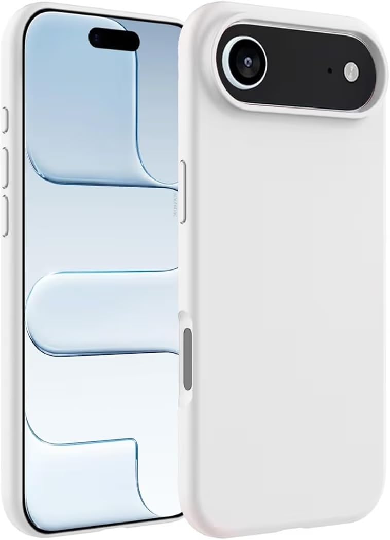 Fekra Designed for iPhone 17 Air Case, Liquid Silicone Protective Phone Case with Soft Anti-Scratch Microfiber Lining Utra Slim Drop Protection Phone Cover (Yellow, 17 Air) (White)