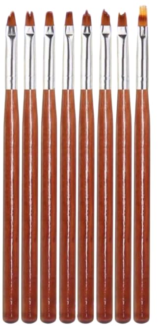 8Pcs Nail Art Brushes,Nail Art Tool Set, Nail Dotting Tools, Nail Art Design Brushes for Gel Polish, Nail Polish Brushes&Clean Up Brushes, 3D Nail Art Decorations Brush for DIY Manicure