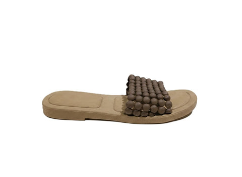 Bubble Slides Women's Fashion Slippers - Comfortable Lightweight Flat Slippers for Home, Beach, Soft Anti-Slip Sole - Available in Multiple Colors (Black, Brown, Red, Beige) - Sizes 37-41
