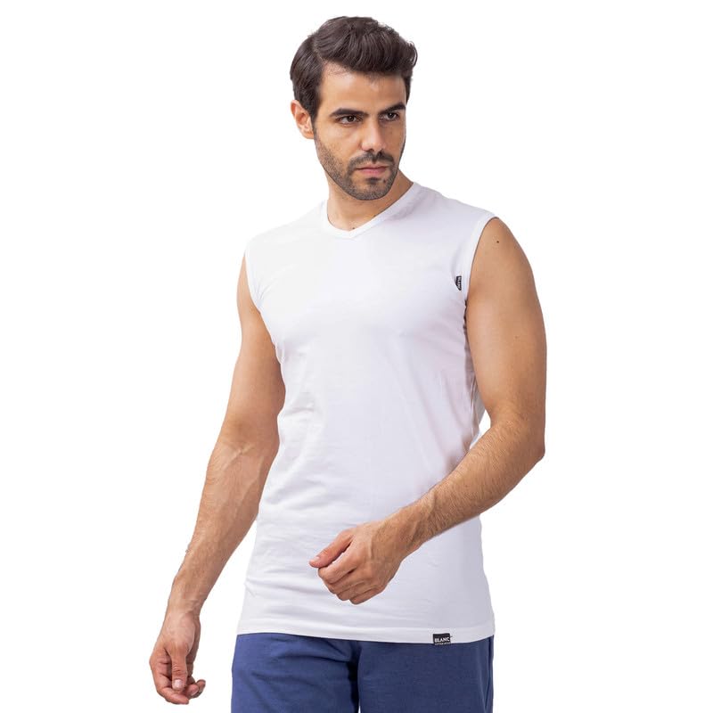 Blanc HFS9040-43 Comfortable Cotton Lycra V‑Neck Undershirt for Everyday Wear For Men’s