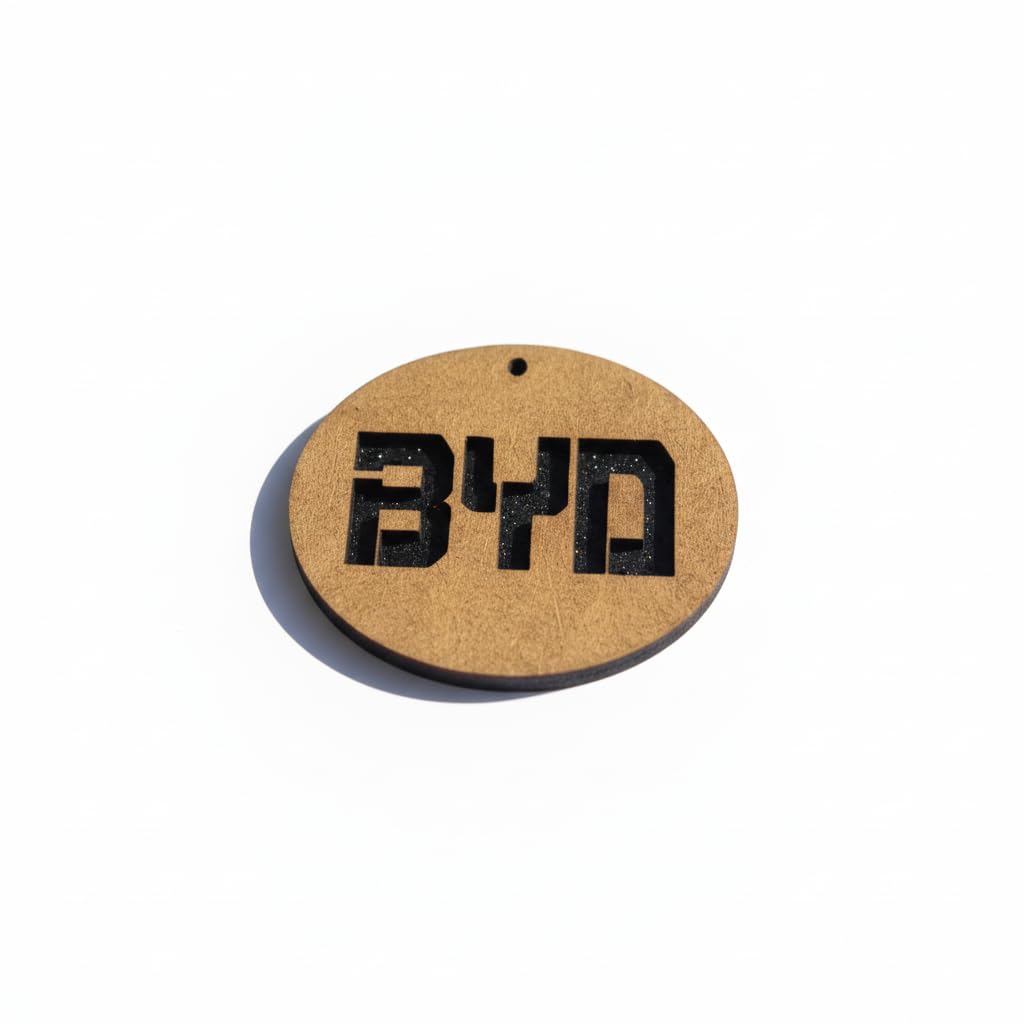 3D Laser Wood Car Diffuser - Hanging Air Freshener with Modern Phrases and Decorative Logos - Refillable Mirror Pendant with Your Favorite Fragrance - Car Interior Decoration (Add Fragrance Shape 4)