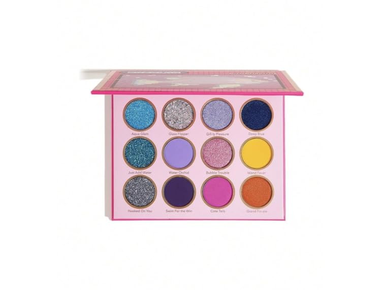 12 Colors Eyeshadow Palette, Matte Shimmer Multi-Color Palette Makeup Palette with Blue Silver Purple Orange Shades