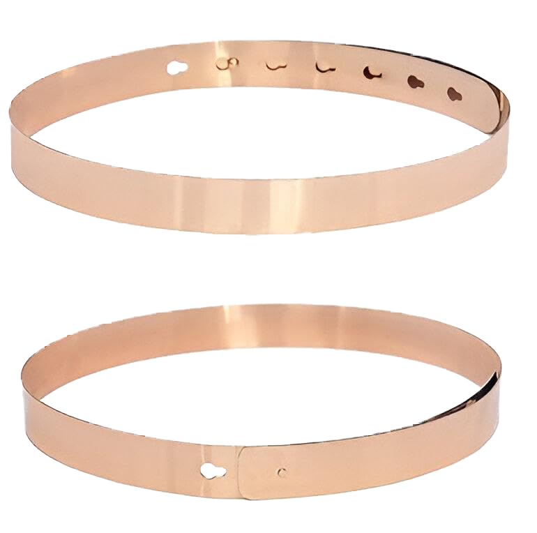 Versatile Waistband - Stylish Women's Metal Waist Belt with Unique Gold and Silver Buckle for a Trendy Look