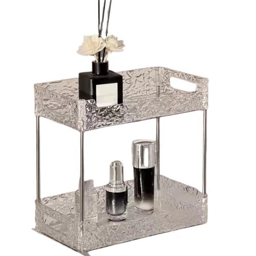 2-Tier Acrylic Makeup Organizer and Cosmetic Storage Box, Transparent Multi-Use Vanity Case for Skincare Accessories and Beauty Essentials Display