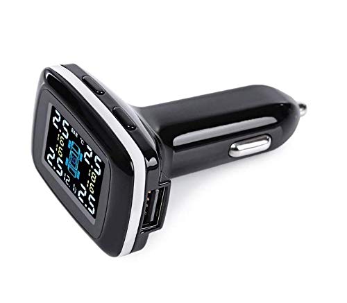TPMS Car Wireless Tire Pressure Temperature Monitoring System LCD Display 4 External Sensor Alarm System Improve Fuel Efficiency