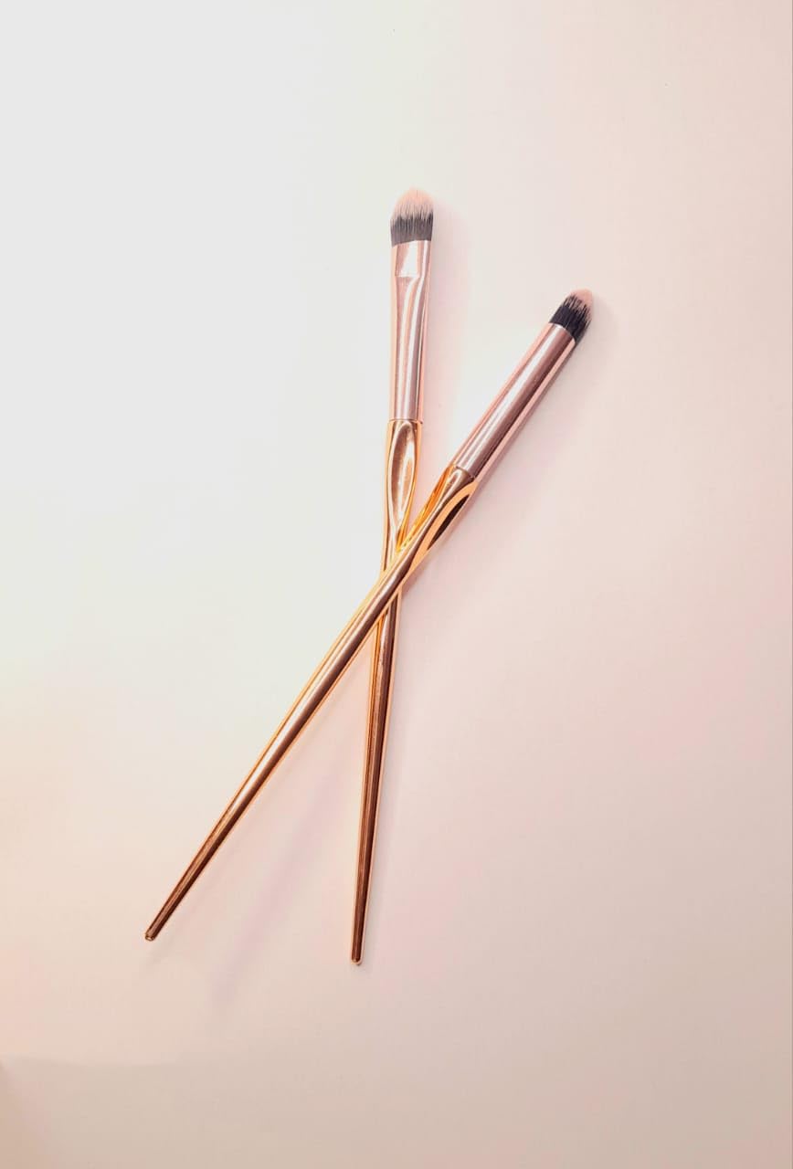 eye makeup brush set 2pcs premium material- synthetic eyeshadow blending concealer brow liner brushes (Medium)