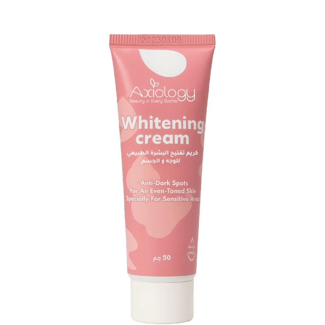 Axiology Whitening Cream for Face and Body, Anti-Dark Spots, Even-Toned Skin, Sensitive Areas, 50g