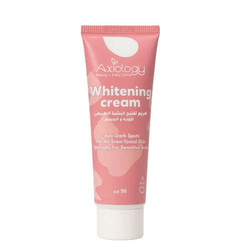 Axiology Whitening Cream for Face and Body, Anti-Dark Spots, Even-Toned Skin, Sensitive Areas, 50g