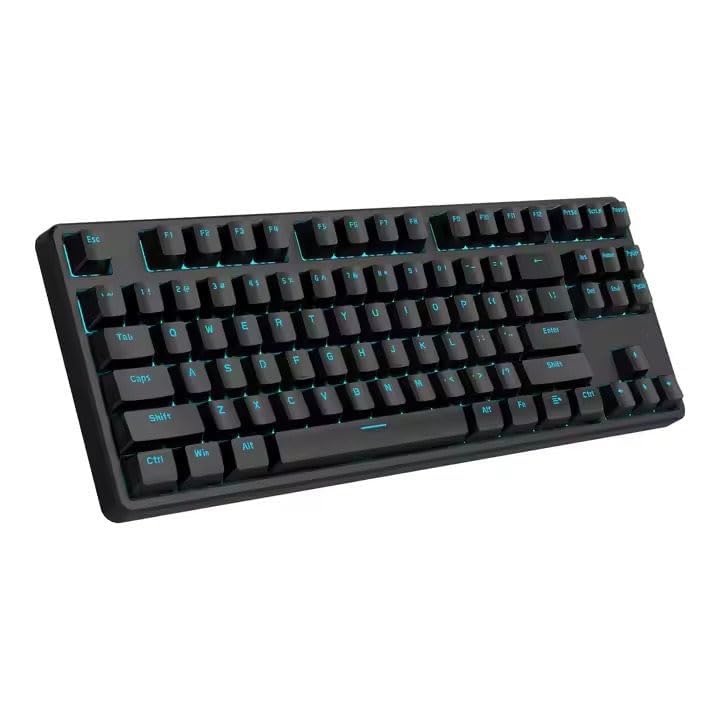 Rechargeable Tri-mode Gaming Mechanical Keyboard TKL - (BT 3 Devices / 2.4G Wireless/Wired) -Hot Swap BROWN Switches - Single Blue LED Backligh - Battery 2500mAh - EN Keys (Black)