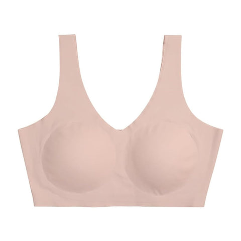 Women's Padded Plain Soft Wireless Seamless Sport Bra