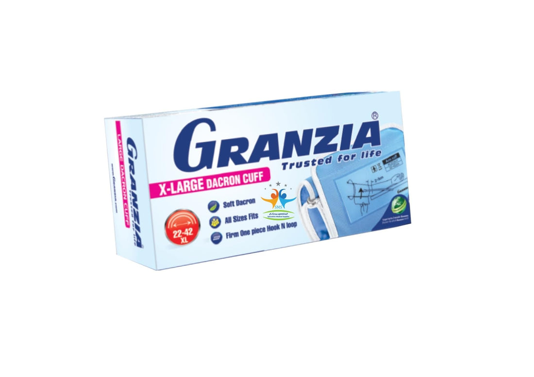 Grazia Italian Digital Pressure Machine Bracelet, Soft Dacron Implant for Blood Pressure Device Accurate Portable (Large Size 22-42cm)