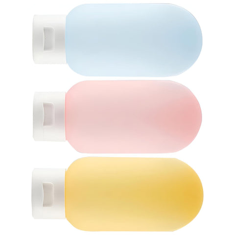 Travel Bottles - Silicone 60ml Essential Travel Containers for Your Shampoo, Cream, Conditioner, Body Care Needs, Great Travel Tools for All Your Trips, Set of 3