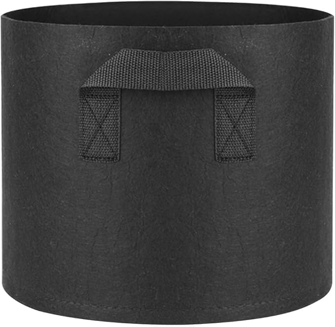 Meridian 2 Pack 10 Gallon Black Grow Bags - Smart & Breathable Garden Pots for Healthy Growing Plants.