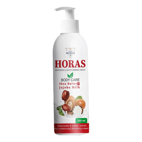Horas Whitening and Moisturizing Cream 250ml with Shea Butter & Jojoba for Deep Nourishment and Intense Hydration