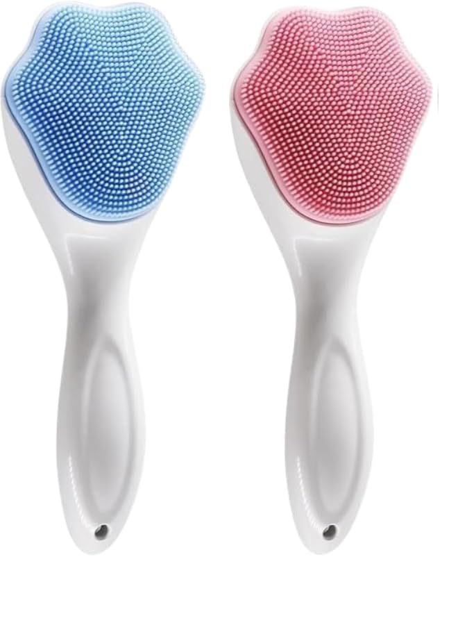 Silicone Face Scrubber and Exfoliator Brush - Facial Cleansing Brush for Blackhead, Acne, Pore, Cradle Cap - Deep Cleaning Skin Care 2Pack
