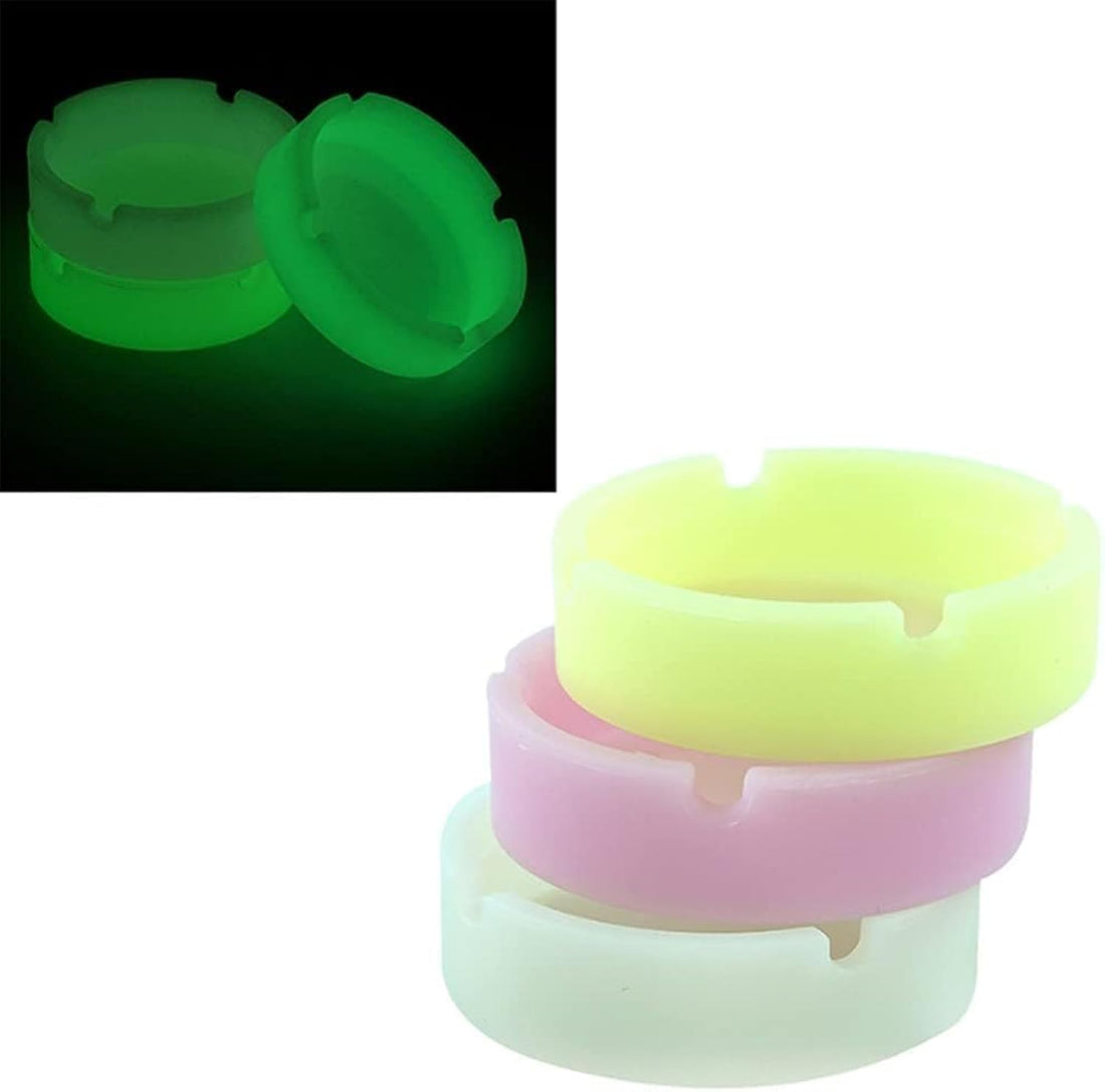 Plan A Silicone Ashtray, Luminous Silicone Ashtray Unbreakable Washable for Outdoor, Restaurant, Indoor and More