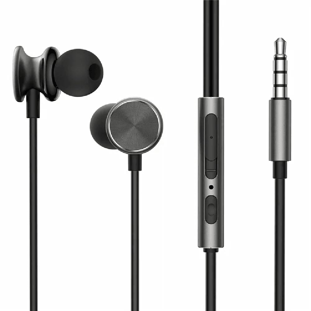 Joyroom JR-EW03 Wired Series In-Ear Metal Wired Earbuds, Dark Gray Headphones Headset Wired