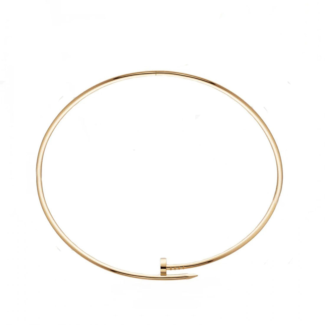 Julia Store 18K Gold Plated Polished Stainless Steel Trendy Elegant Nail Chunky Collar Statement Women Choker Necklace Jewelry