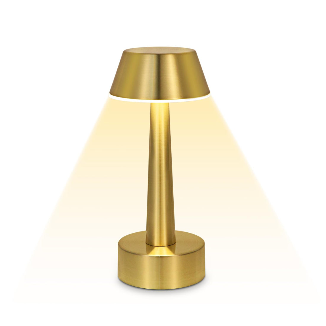 UMEXUS Cordless Small Table Lamp for Bar Restaurant, Rechargeable Battery Operated Touch Lamps, Gold 3-Way Dimmable Metal Portable Bedside Mini Night Light for Outdoor, Home Decor