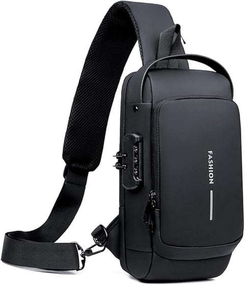 MT Anti-theft Sling Bag Business Men Bag Chest Crossbody bags with USB Password Lock, Multi-pocket Design, Shoulder Bag, Cross Body Bag, Handbag