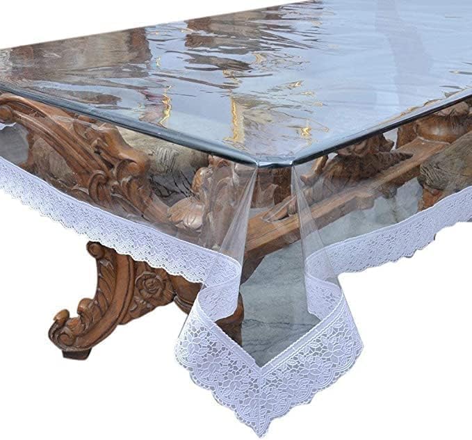 FORERA Soft Clear PVC Leather Table Cover 150×200 cm for Everyday Egyptian Dining and Occasions – Easy‑Clean Protection with Chic Border, Fits Most Home Tables