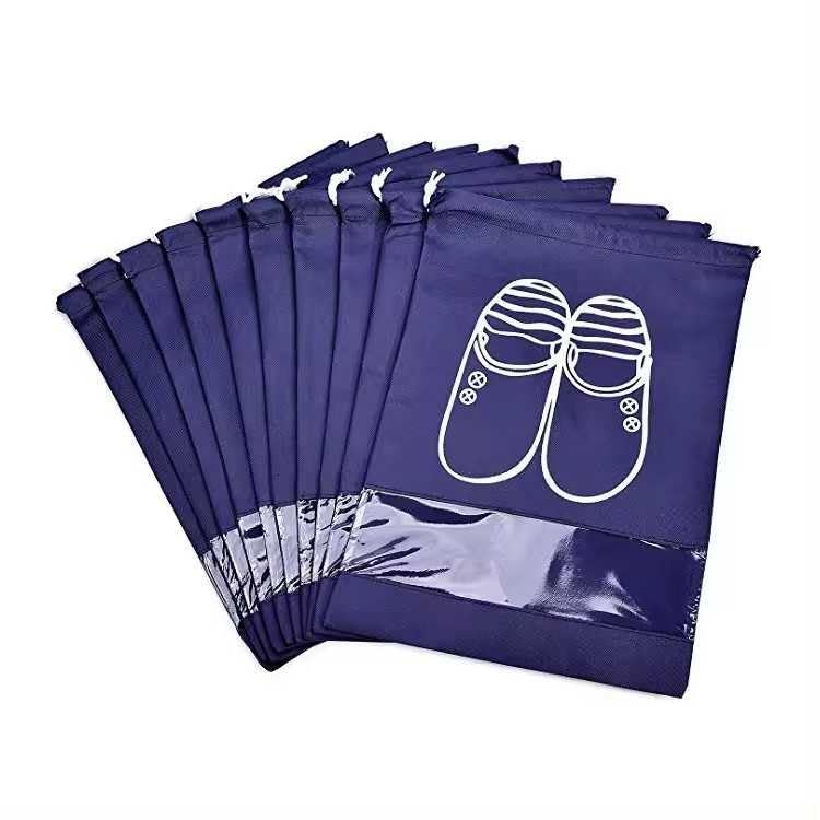 Next Store Multi Color Shoe Bag, Waterproof and Dust-Proof Travel and Trip Bag, Shoe Organizer with Drawstring for Gym and Travel, Keep Shoes (Purple)