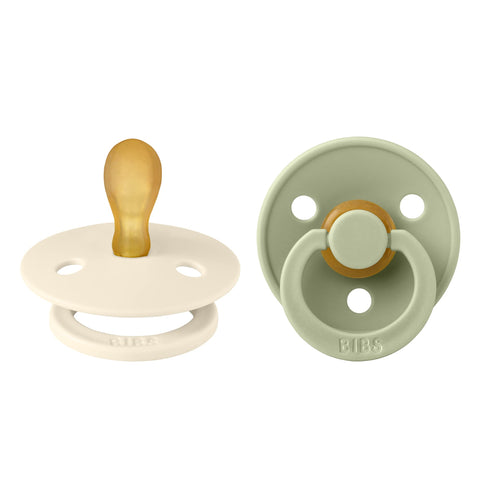 Bibs Pacifier Colour 2 Pack Latex Size 1 Symmetrical Ivory/Sage