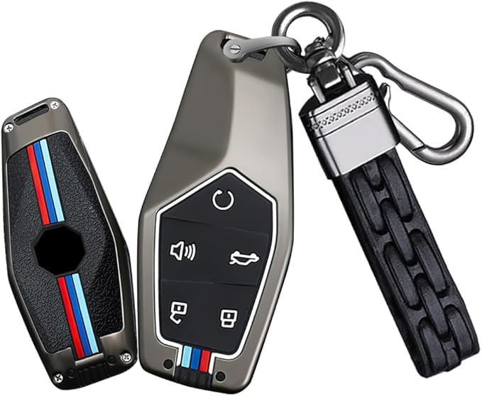 Key Fob Cover Compatible with MG ONE 2022 – Zinc Alloy 5 Buttons Key Case with Keychain – Full Protection for Car Key – Smart Key Accessories