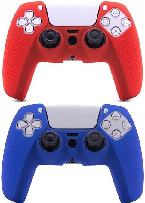 PS5 Controller Cover Anti-Slip Dustproof Silicone Protective Cover for PS5 PS5 Controller (Red and Blue)