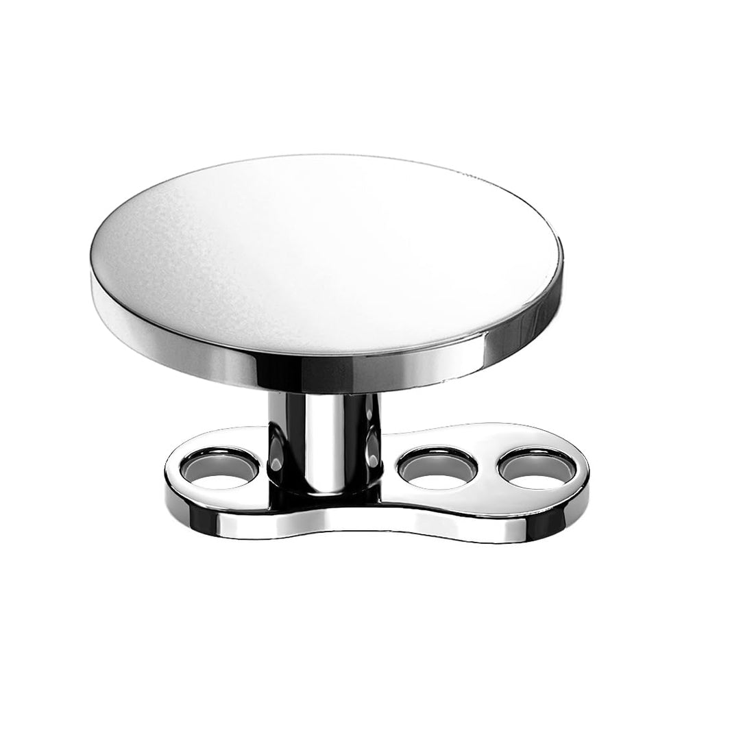 Microdermal Wide Flat Round Top Dermal Titanium Piercing Jewelry - Silver