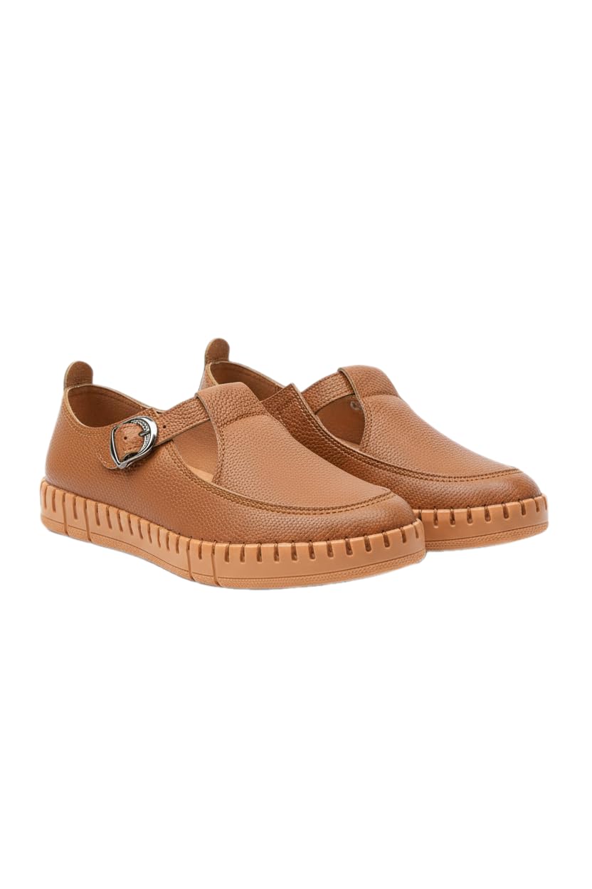 Women's Soft Leather Comfortable Shoes - Lightweight and Anti-Slip Flat - Practical and Stylish Bazem