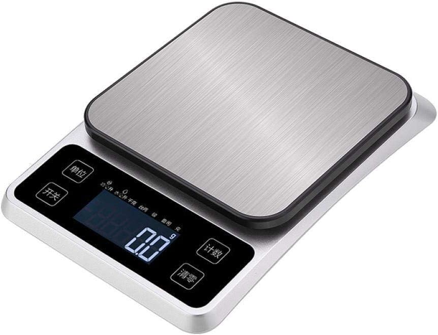 Kitchen Food Scale Rechargeable Household Electronic Scale Stainless Steel 5Kg Food Baking Gram Scale 0.1G Desktop Scale(5kg/0.1g)