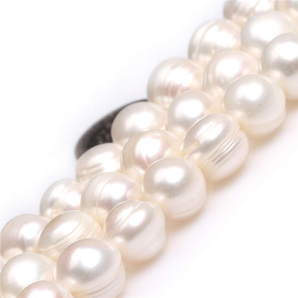 Freshwater Cultured Pearl Beads for Jewelry Making Natural Gemstone Semi Precious 11-12mm White 15" JOE FOREMAN