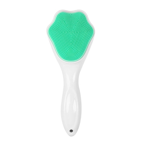 Lionanda Silicone Face Scrubber Exfoliating Brush，Manual Handheld Facial Cleansing Brush Blackhead Scrubber，Soft Food Grade Silicone bristles for Face Skincare (Green)